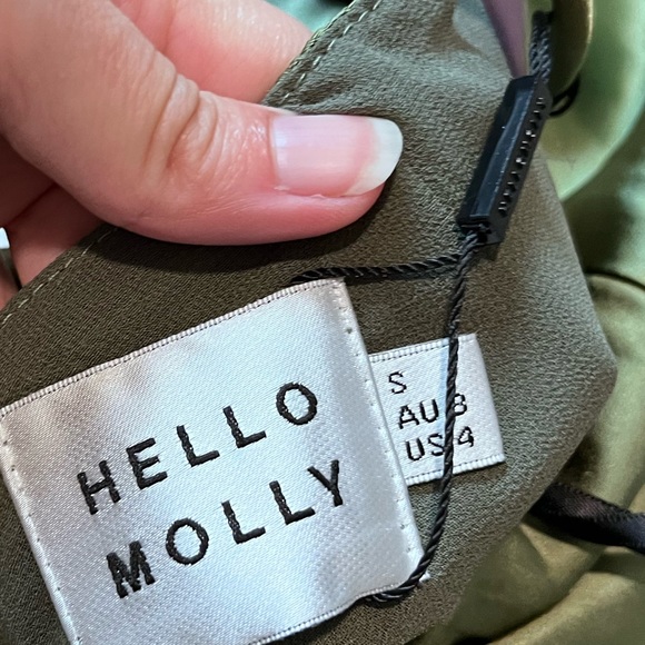 HELLO MOLLY TEXT ME LATER MIDI DRESS GREEN NEW WITH TAGS SIZE 4 - Picture 8 of 8
